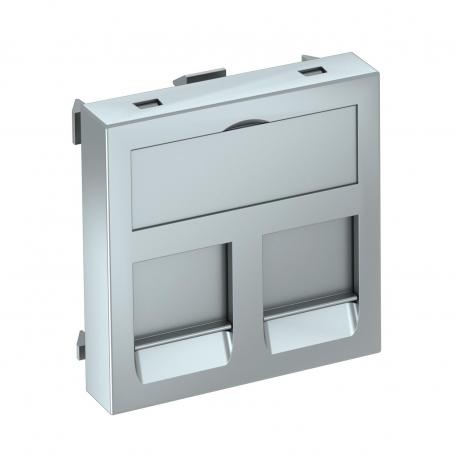 Datateknik-holder, 1 modul, udtag lige, type A Aluminium-lakeret