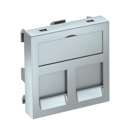 Datateknik-holder, 1 modul, udtag lige, type RM Aluminium-lakeret